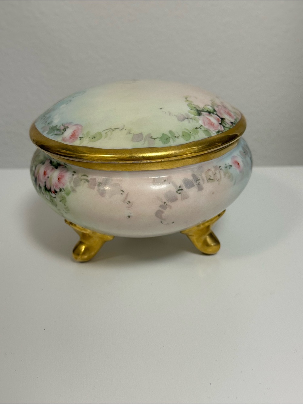 Vintage Bavaria Floral Porcelain Trinket Box